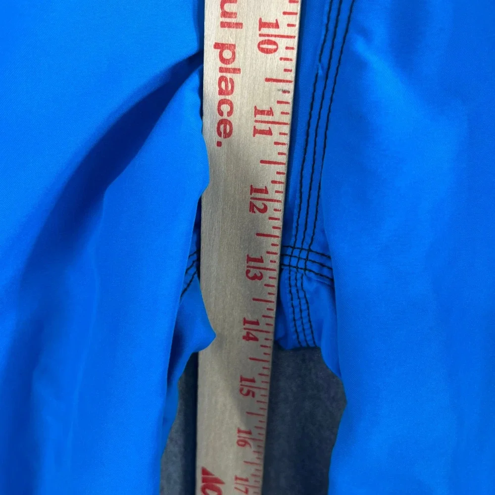 Speedo Mens Swim Trunks Blue Black White Geometric Athletic Size‎ L